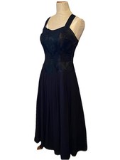 Rare 80s Black Satin & Crepe