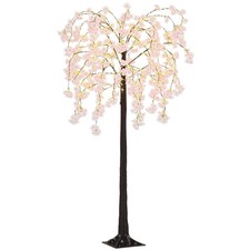 HOMCOM 6ft Cherry Blossom Tree Light with 450 Warm White LED Lights, Artifici...