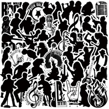 50 Rock Black White Stickers