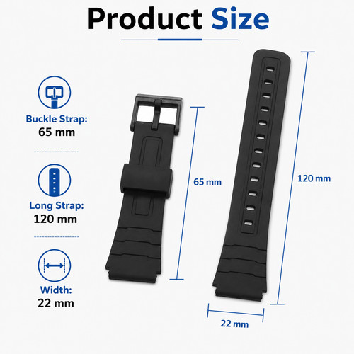 22mm black silicone - 22mm,