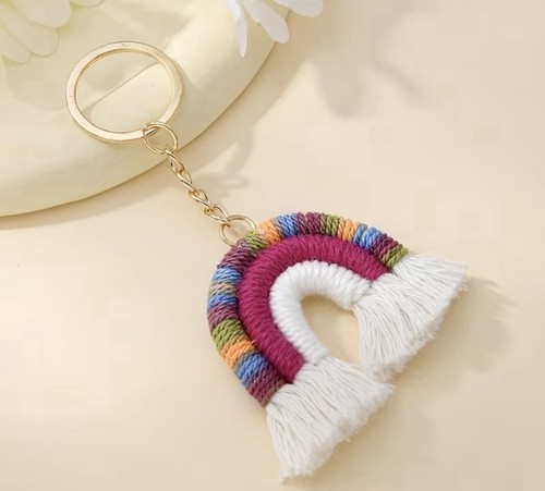 Rainbow tassel keychain - tassel,