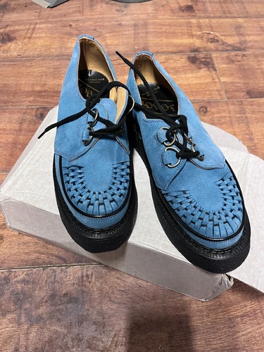 Light blue suede creepers - blue,