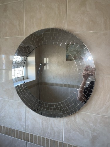 Large round mosaic mirror - round,