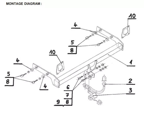 Swan neck tow bar - tow, for
