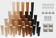 4x Wooden Round Furniture Tapered Replacement Legs Feet For Sofa Chair Stool M8