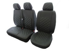 Seat Cover 2+1 VOLKSWAGEN Transporter T5 AFTER 2004 LHD or RHD BLACK ECO LEATHER