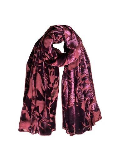 Vtg burgundy silk velvet - vtg,