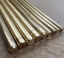 Job Lot 9 Solid Brass Rods Hobbies Hex lathe Engineering Various Mixed Sizes