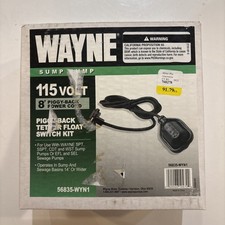 Wayne 56835-WYN1 8ft Piggy-back Tether Float Switch Kit Sump And Sewage Pumps