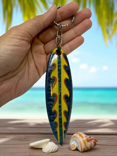 Hand painted flame surfboard - hand,