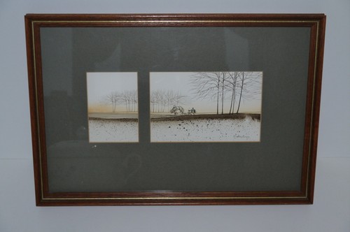 Framed print horse plough - framed,