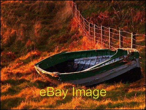 Photo 6x4 old boat sunset - 6x4,