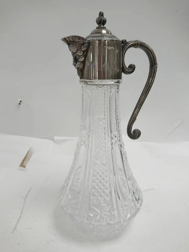 Vintage cut glass claret jug - glass,