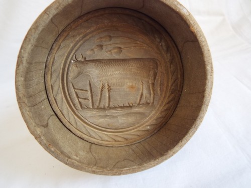 Antique carved wooden - , butter