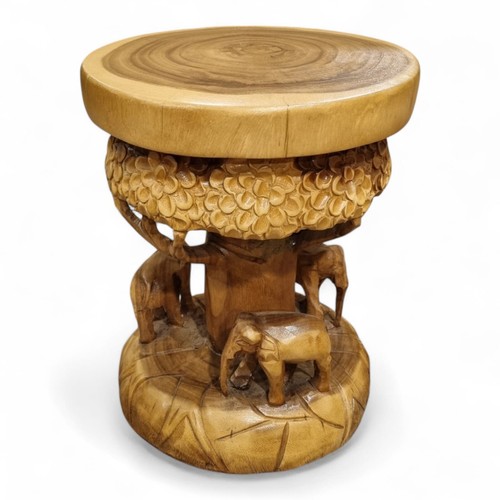 Wooden side table elephant - wooden,