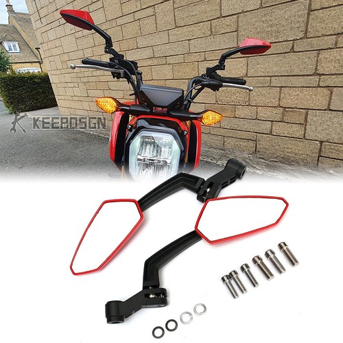 Pair red motorcycle rearview - motorcycle,