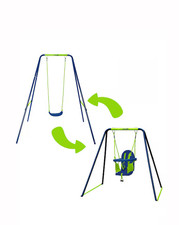 Hedstrom Deluxe 2-in-1 Swing Outdoor Kids Garden Play Set Seat Frame Accessory