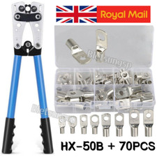 70PCS Copper Lugs Ring Terminals Car Bare Battery Welding Crimp Wire Connectors