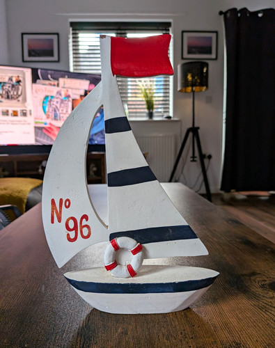 Wooden decorative sailboat - wooden,