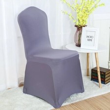 Spandex Silver Wedding Chair Cover Covers Banquet Anniversary Party Decor  35