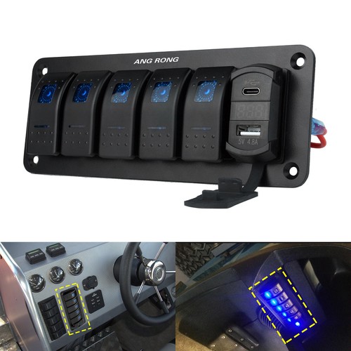 Gang 12v 24v toggle rocker - 12v/24v,