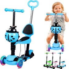 5-In-1 Kids Scooter Flashing Wheels Kick Scooter With Adjustable Removable Seat