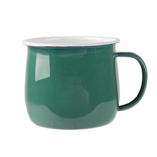 Coloured Enamel Belly Mugs Home Outdoor Metal Camping Tea Coffee Cups 375ml