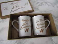 Happy 50th Anniversary Mugs x2