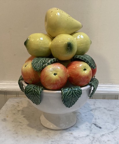 Vintage majolica fruit stack - vintage,
