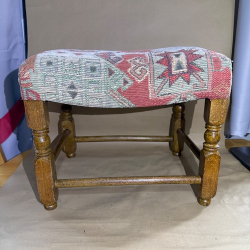 Vintage solid oak footstool - solid,