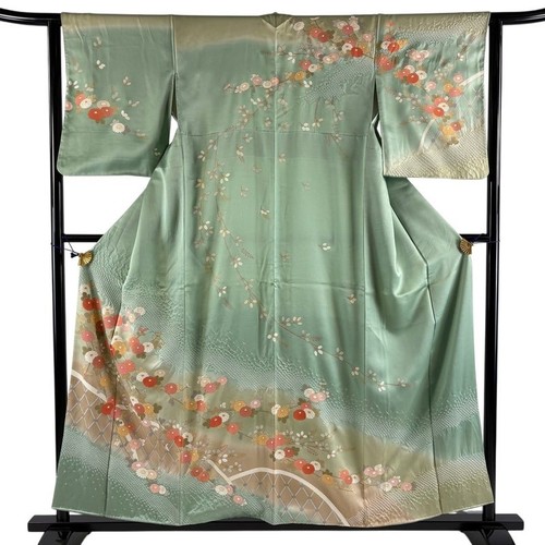 Japanese silk houmongi kimono - silk,