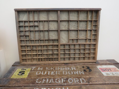 Vintage wooden printers tray - vintage,