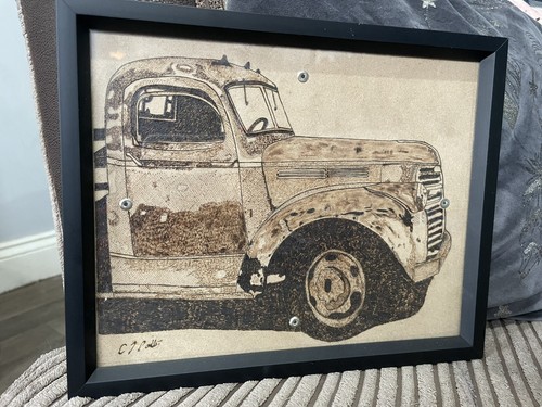 Handmade pyrography burn - handmade, print