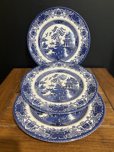 Vintage old willow - x3, plates