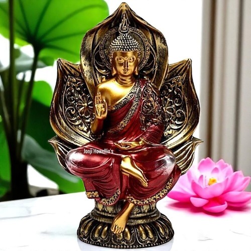 Red gold thai buddha seated - gold,