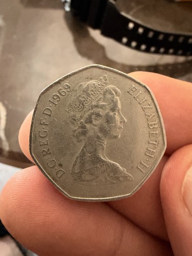 1969 fifty pence coin - 1969,