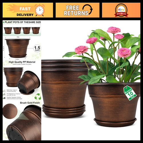 Copper plant pots - 10",