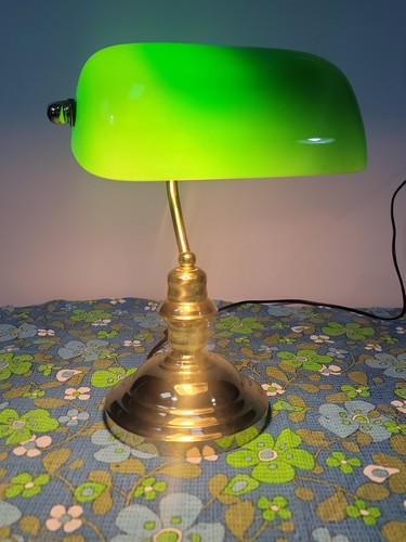 Vintage brass glass green - vintage,