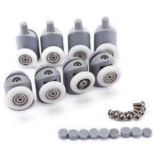 AKORD Single Shower Door Rollers/Runners/Wheels/Pulleys/Guides, 23 mm, 8pcs