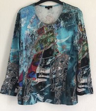 Aventures Des Toiles Tunic Top Size 14 Chest 38” 100% Cotton Multicoloured