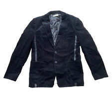Mens Avantgarde Dries Van Noten corduroy blazer with leather details. Size 48