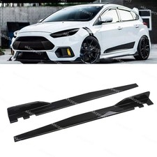 46IN Side Skirts Extension Rocker Panel Splitters Glossy For Ford Focus MK3 MK2