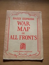 Daily Express War Map of All Fronts WW2