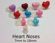 HEART NOSES - COLOURFUL Character Animal Safety Nose for Soft Toys & Teddy Bears