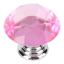 VDL 30mm Crystal Door Knobs Diamond Round Cabinet Cupboard Drawer Handle