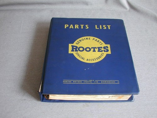 Rootes factory partsbook - rootes,