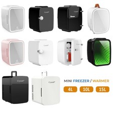 12V AC/DC CAR CAMPING PORTABLE TRAVEL WARMER & COOLER BOX MINI FRIDGE -4/10/15L