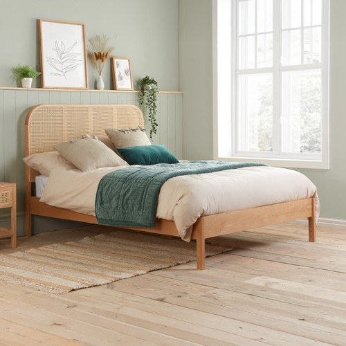 Oak rattan bed - margot,