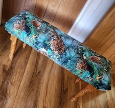 Green Animal Print Leopard Print Stool Bench Chair Ottoman Only 