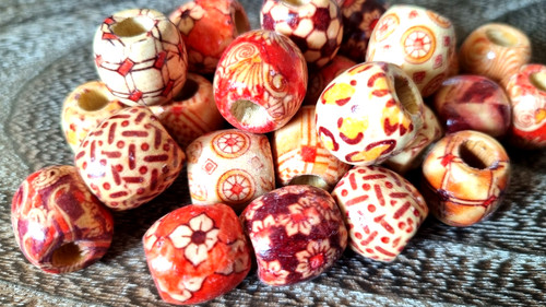 Large round patterned wooden - patterned,